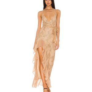 Revolve Privacy Please Esperanza Nude Lace Ruffle Gown